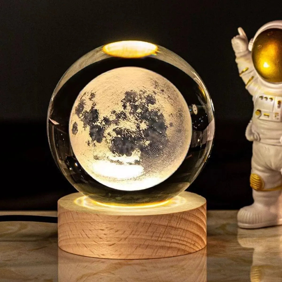 LAMPARA LUNA LLENA 3D FLOTANTE
