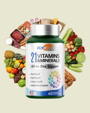 Multivitamínico Completo con 21 Vitaminas y Minerales | FLYNEW 60 Cápsulas