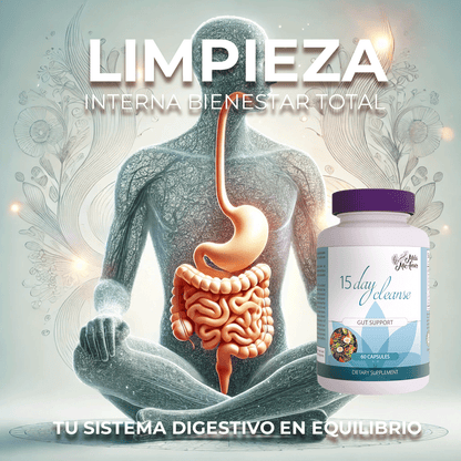 15 Day Cleanse Gut Support – Limpieza Digestiva y Bienestar Intestinal | 30 Cápsulas