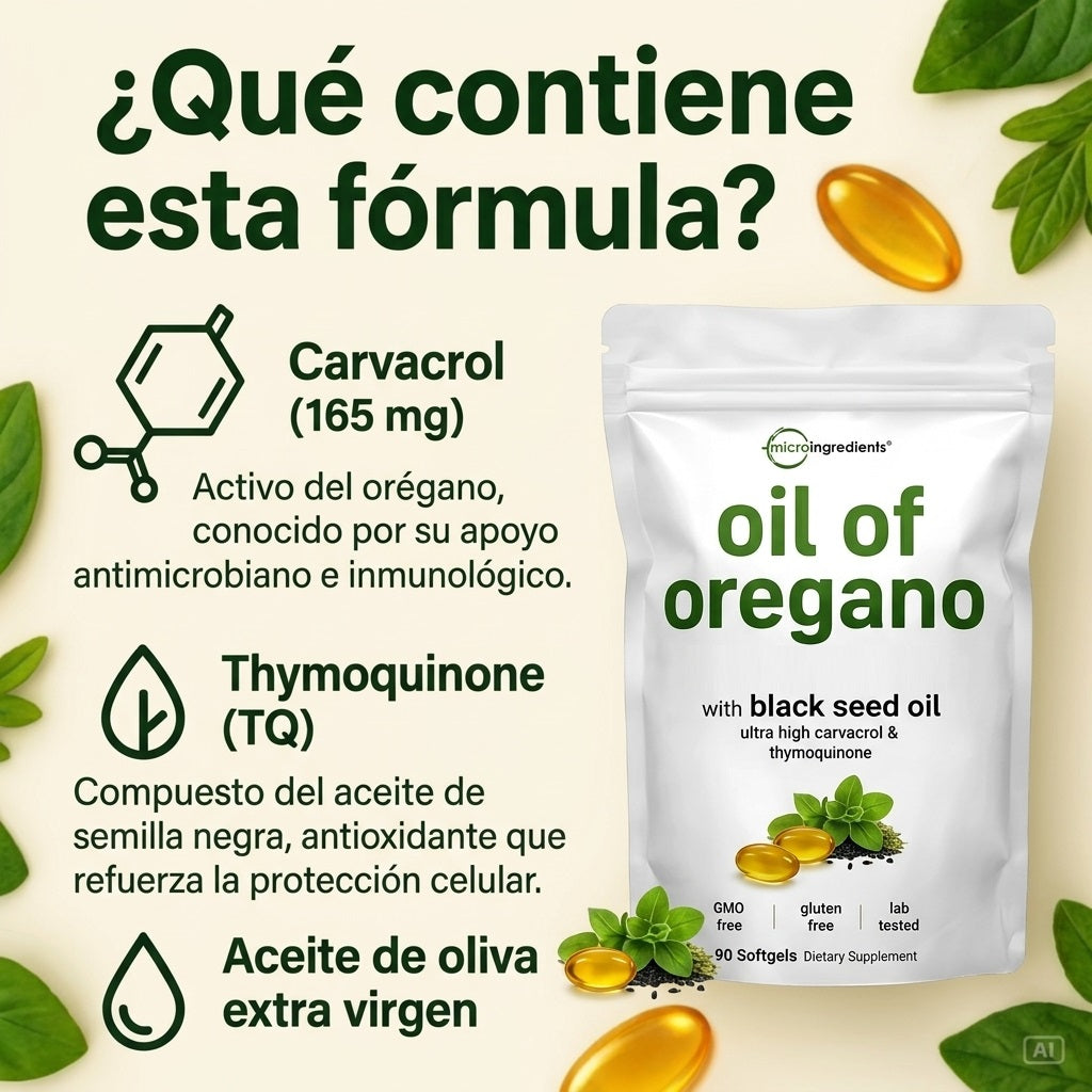 Aceite de Orégano Premium con Semilla Negra – 90 Cápsulas