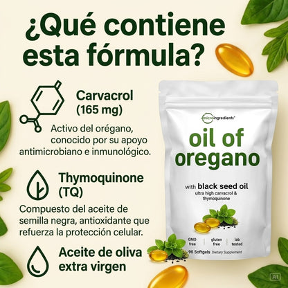 Aceite de Orégano Premium con Semilla Negra – 90 Cápsulas