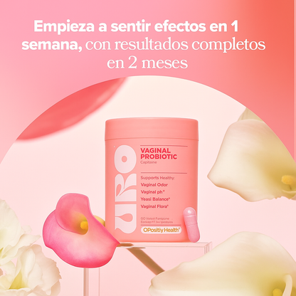 URO Vaginal Probiotic 60 Cápsulas – Probiótico Vaginal para Equilibrar pH, Flora Íntima y Bienestar Femenino