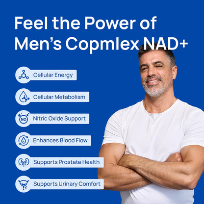 NAD+ Complejo Masculino con Resveratrol, CoQ10 y Ashwagandha – 60 Cápsulas | Soporte Celular y Hormonal