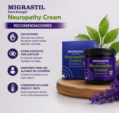 MIGRASTIL Neuropathy Cream | Fórmula Avanzada de Rápida Absorción