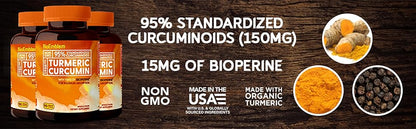Cúrcuma Curcumina BioEmblem con BioPerine® | Movilidad Articular y Antioxidante