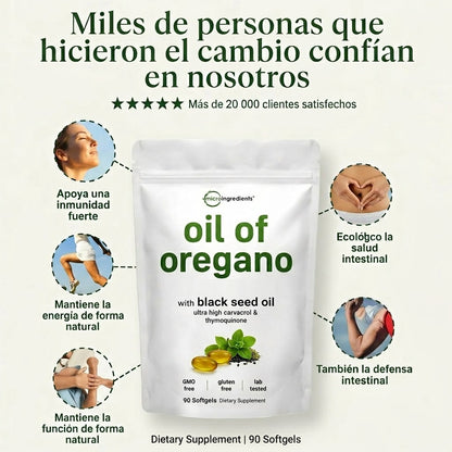 Aceite de Orégano Premium con Semilla Negra – 90 Cápsulas