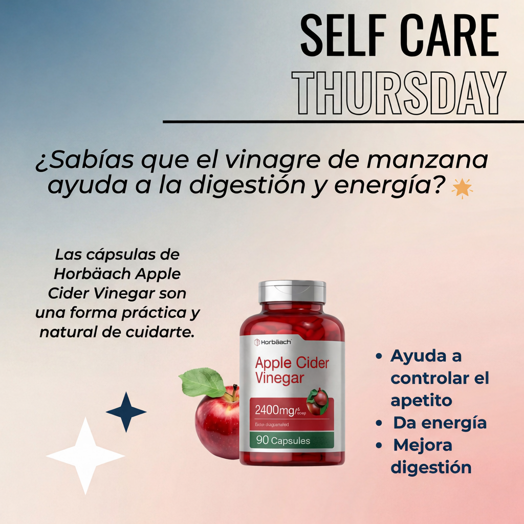 Vinagre de Sidra de Manzana 2400mg Horbaach 90 Cápsulas