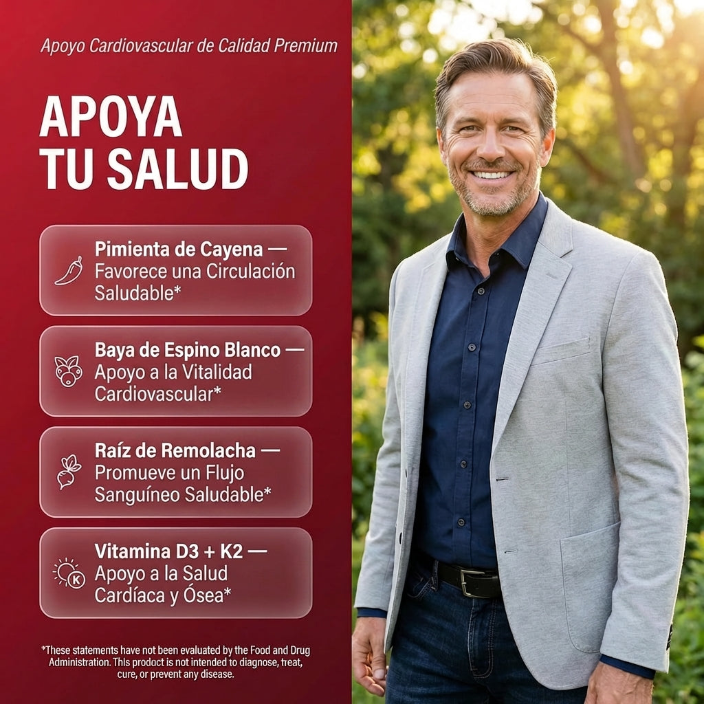 Vascu Glow Suplemento Natural para la Circulación y Energía | Remolacha, Cúrcuma, Ginseng y Vitaminas D3 K2