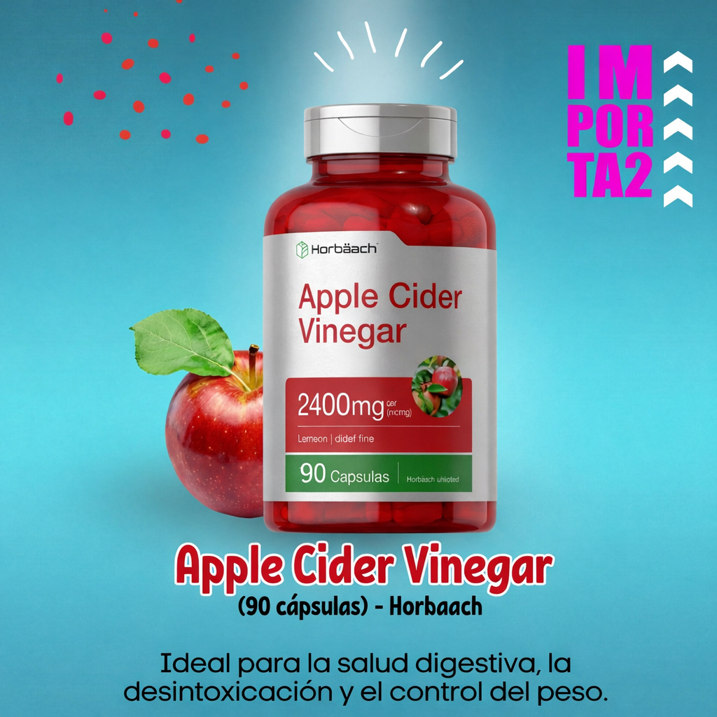 Vinagre de Sidra de Manzana 2400mg Horbaach 90 Cápsulas