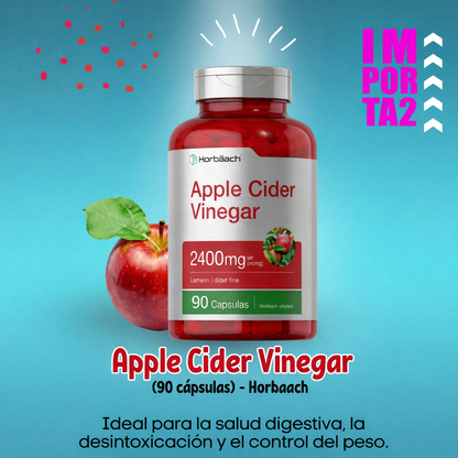 Vinagre de Sidra de Manzana 2400mg Horbaach 90 Cápsulas