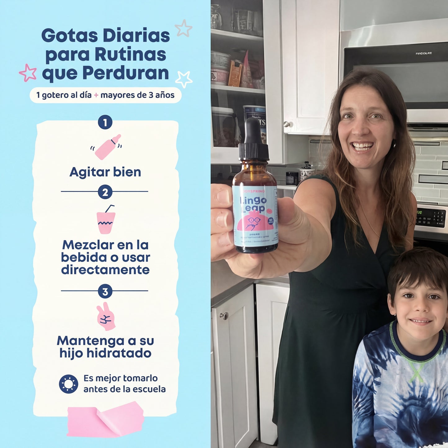 Lingo Leap Gotas con Zeolita + Vitamina B12 Activa y D3 | Gotas sin Azúcar