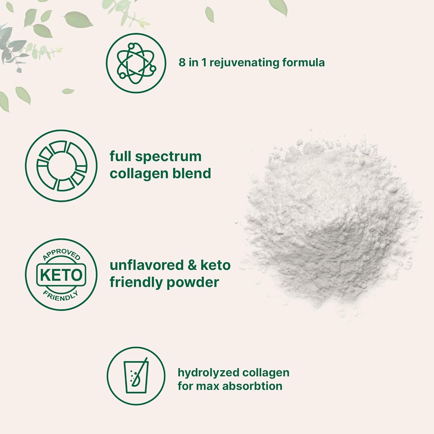 Multi Collagen Peptides 454 g – Colágeno Tipos I, II, III, V y X con Biotina, Vitamina C y Ácido Hialurónico | Piel, Cabello y Articulaciones