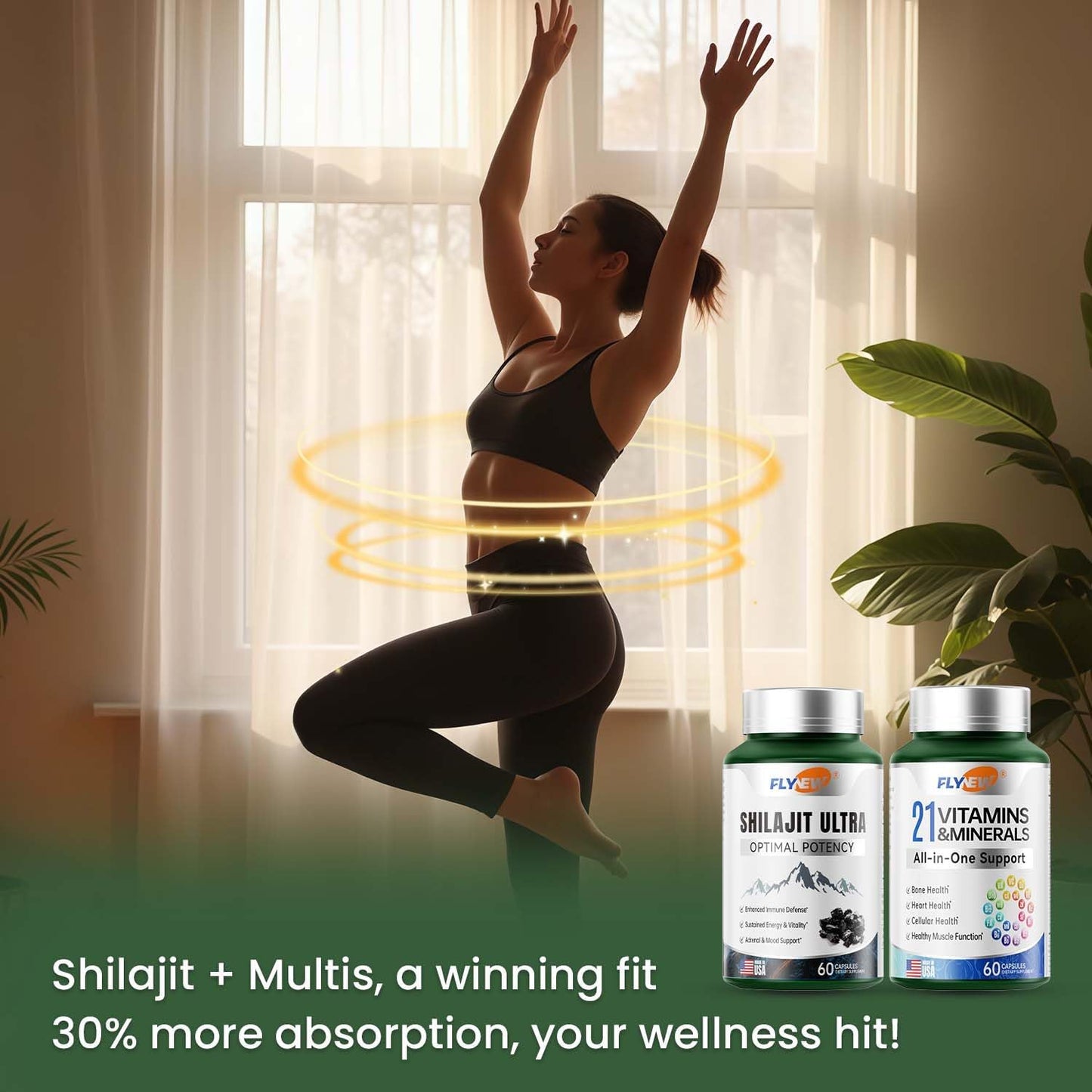 SHILAJIT ULTRA + 21 VITAMINAS & MINERALES PACK ENERGÍA TOTAL