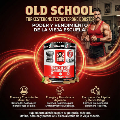 Turkesterona con Tongkat Ali Old School 120 cápsulas – Fuerza, Recuperación y Rendimiento