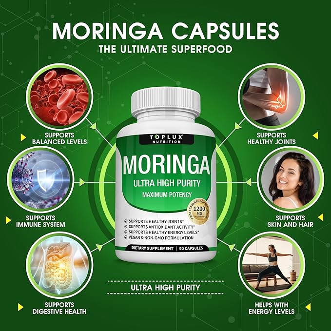 Moringa Toplux 90 Cápsulas – Energía Natural, Defensas y Antioxidantes