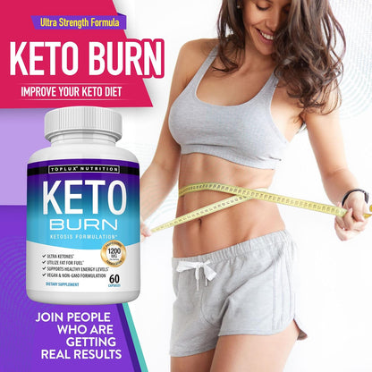 Keto Burn Toplux Nutrition 60 cápsulas – Fórmula avanzada para energía y quema de grasa