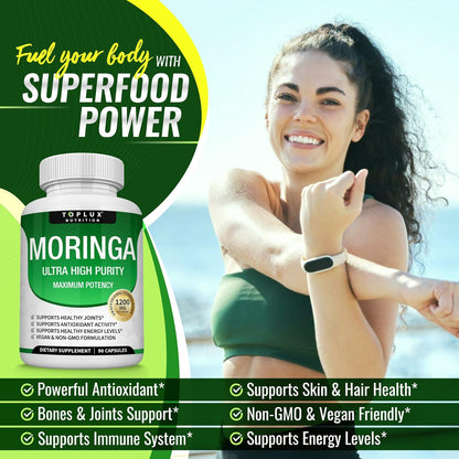 Moringa Toplux 90 Cápsulas – Energía Natural, Defensas y Antioxidantes