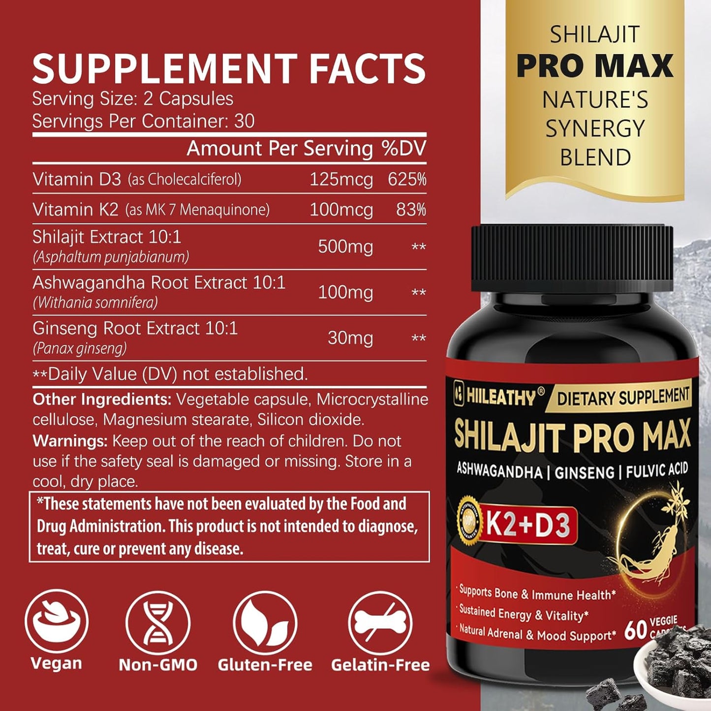 SHILAJIT PRO MAX + K2 + D3