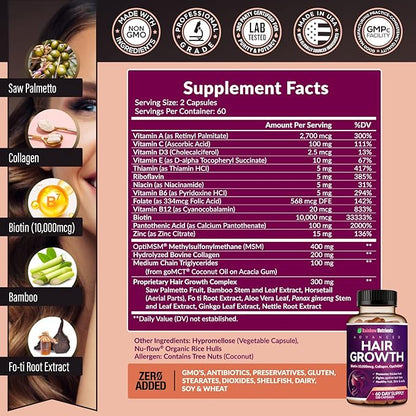 Hair Growth Advanced – Cabello Más Fuerte y Saludable Desde Adentro | 120 Cápsulas