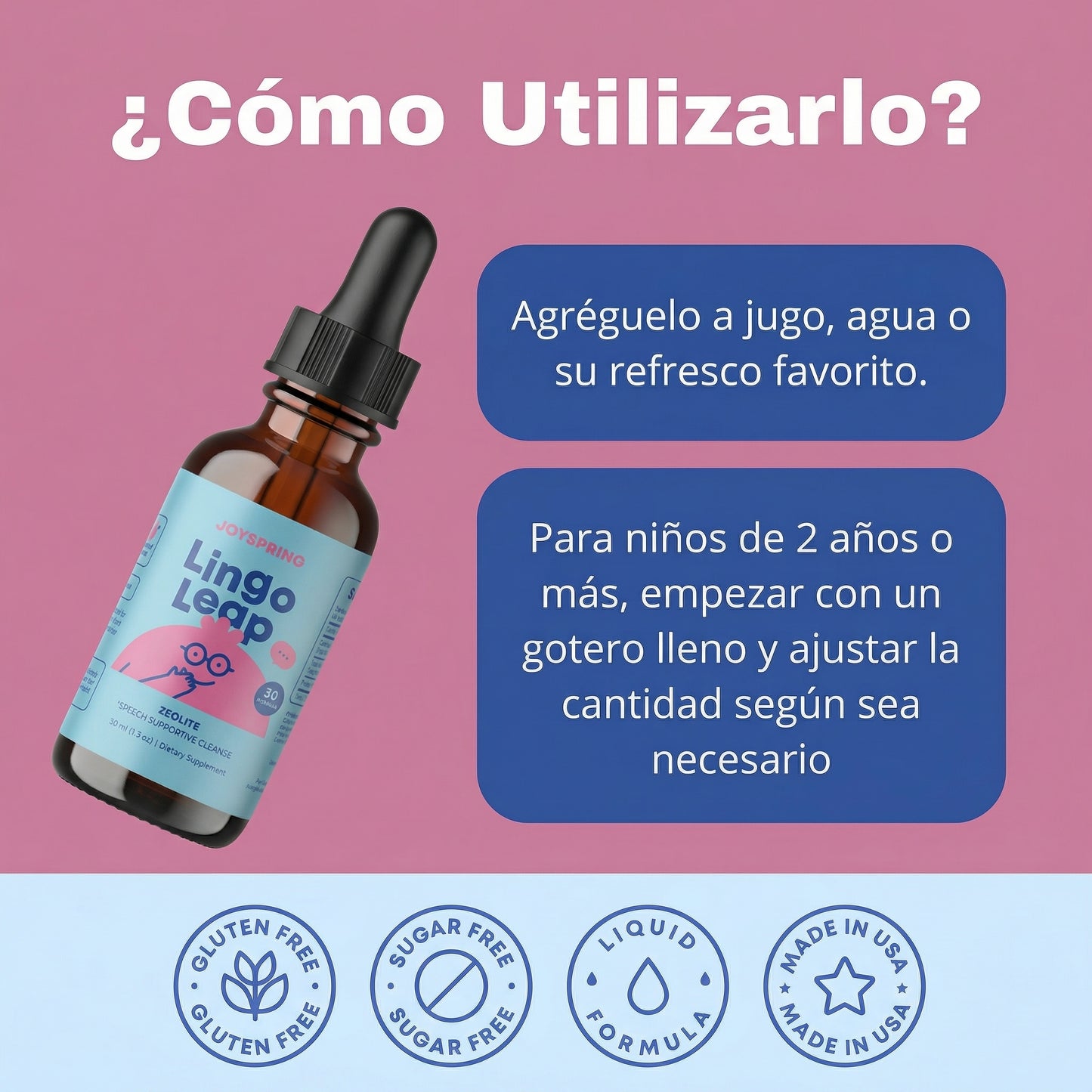Lingo Leap Gotas con Zeolita + Vitamina B12 Activa y D3 | Gotas sin Azúcar