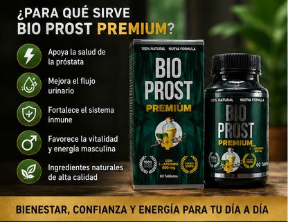 Bio Prost Premium con L-Arginina 800 mg | Vitalidad y Bienestar Masculino