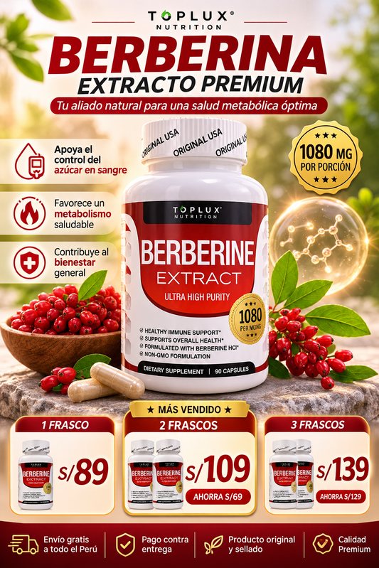 Berberine Extract Premium | Bienestar Integral y Metabolismo Saludable