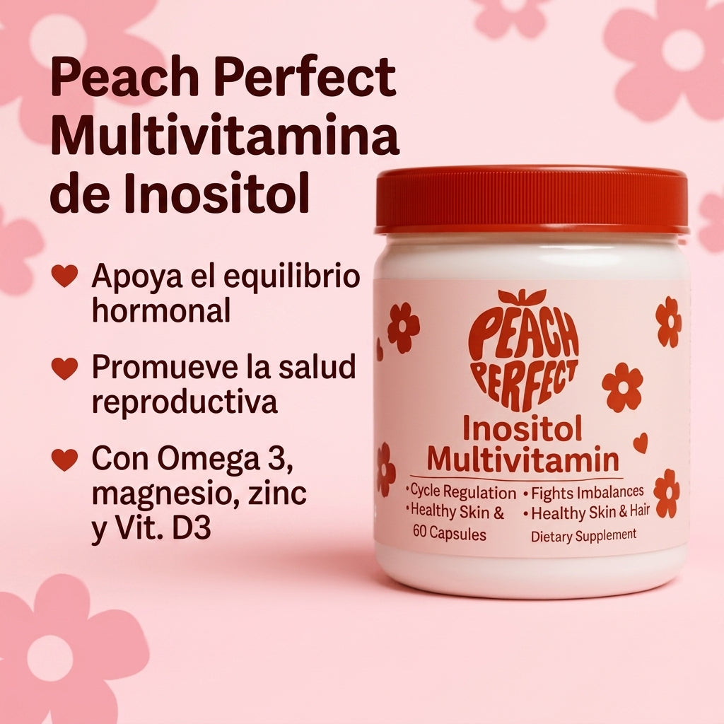 Peach Perfect Multivitamínico de Inositol | Omega 3, Zinc y Vitamina D3