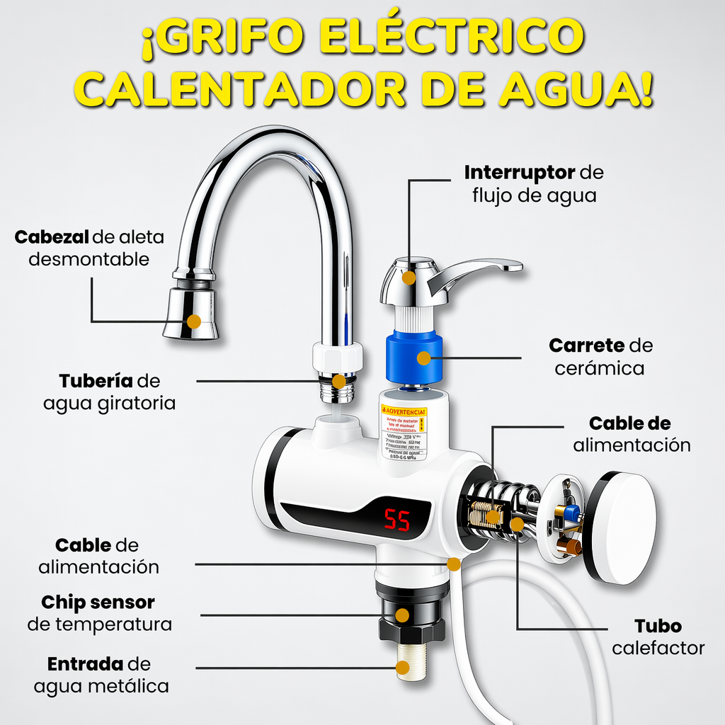 GRIFO ELÉCTRICO CALENTADOR DE AGUA