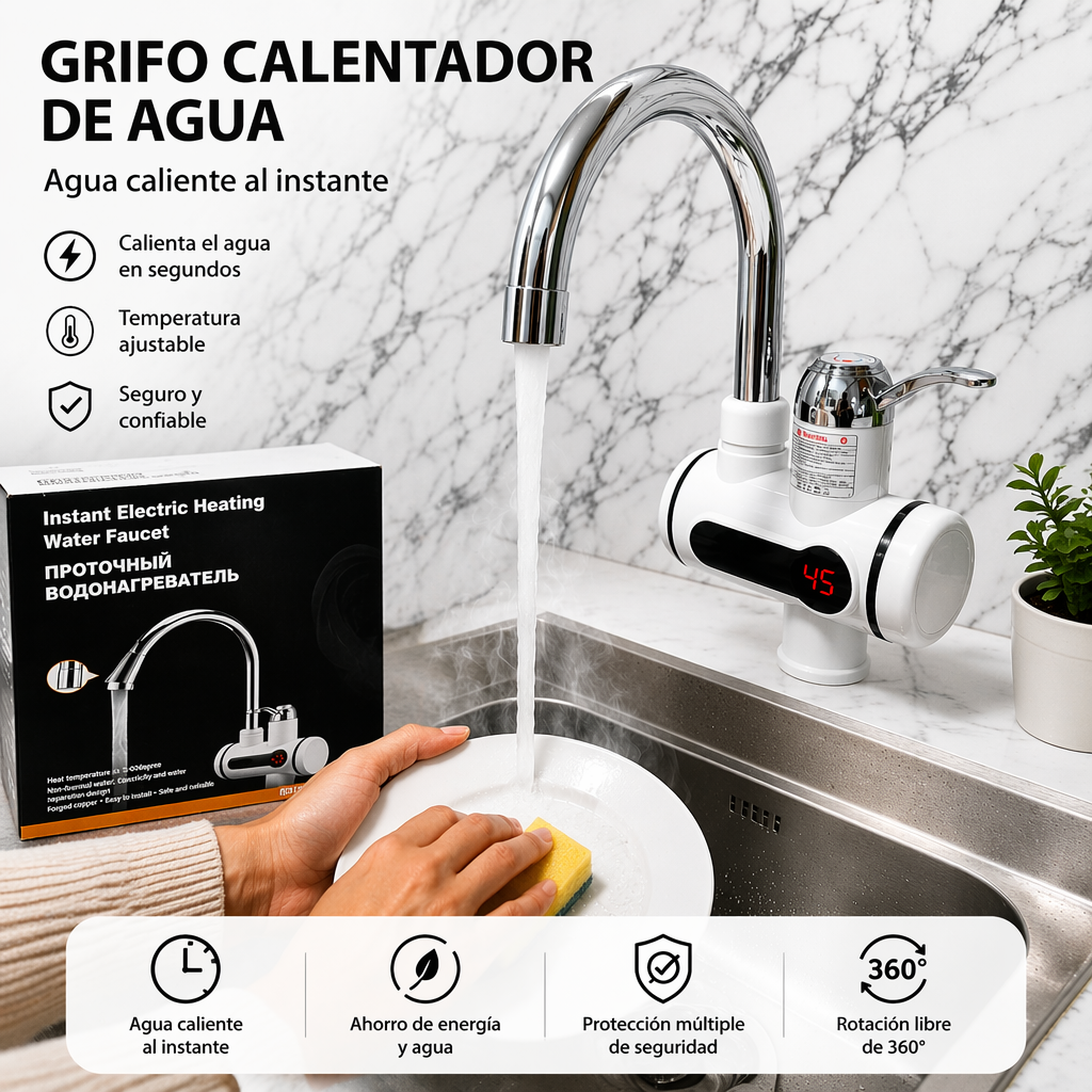 GRIFO ELÉCTRICO CALENTADOR DE AGUA