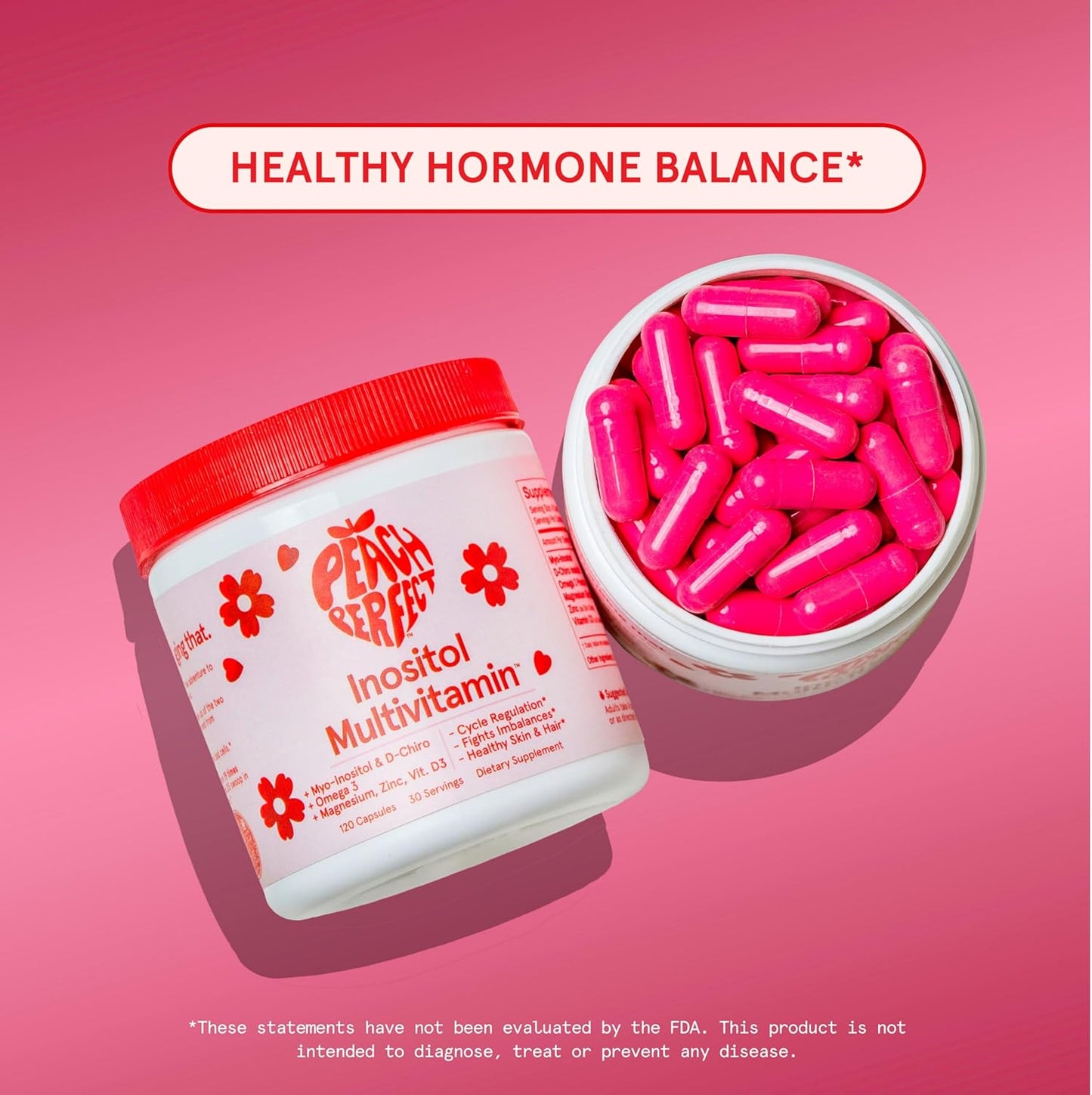 Peach Perfect Multivitamínico de Inositol | Omega 3, Zinc y Vitamina D3