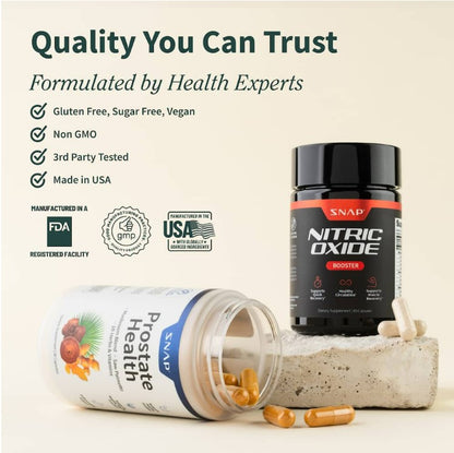 Duo Pack: Óxido Nítrico Booster 1500 mg + Prostate Health – Alta Potencia para Energía y Salud Prostática