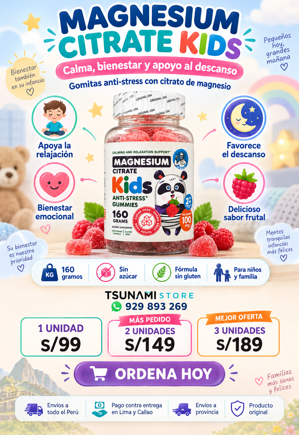 Magnesium Citrate Kids | Citrato de Magnesio en Gomitas 160 g