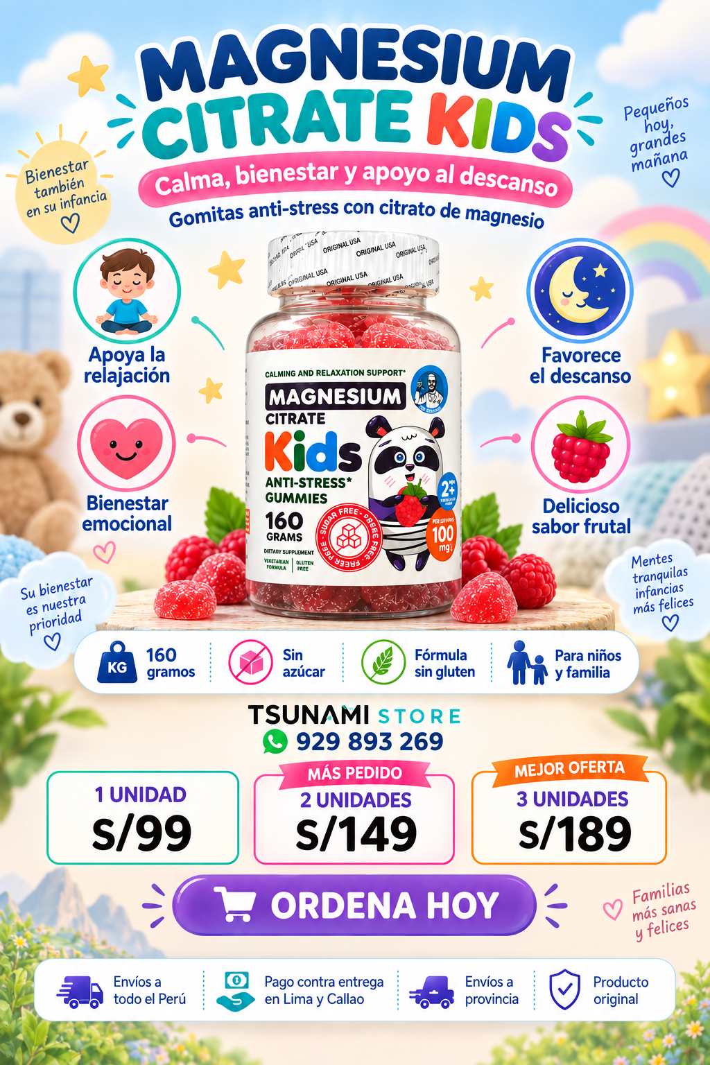 Magnesium Citrate Kids | Citrato de Magnesio en Gomitas 160 g