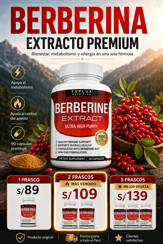 Berberine Extract Premium | Bienestar Integral y Metabolismo Saludable