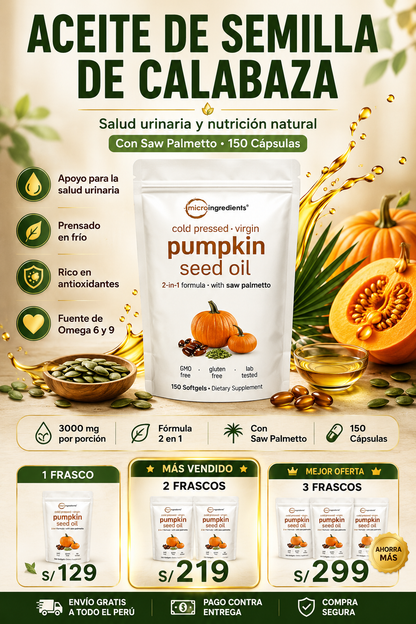 PUMPKIN SEED OIL CALABAZA 150 CAPSULAS