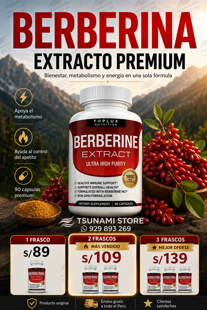 Berberine Extract Premium | Bienestar Integral y Metabolismo Saludable