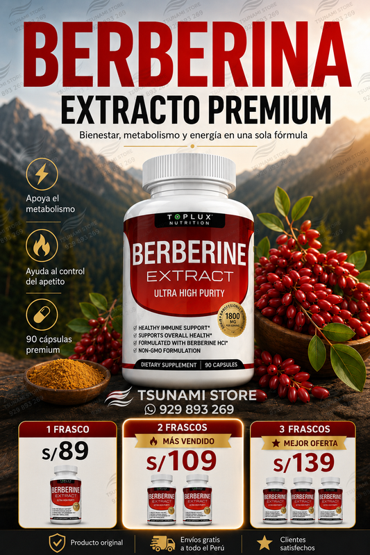 Berberine Extract Premium | Bienestar Integral y Metabolismo Saludable