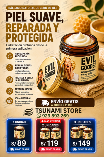 Bálsamo de Sebo de Res EVIL GOODS | Hidratación Profunda para Piel Seca