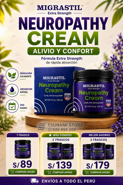 MIGRASTIL Neuropathy Cream | Fórmula Avanzada de Rápida Absorción
