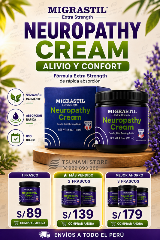 MIGRASTIL Neuropathy Cream | Fórmula Avanzada de Rápida Absorción