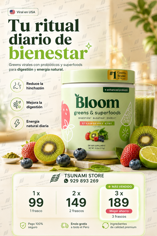 Bloom Greens & Superfoods | Fórmula con Probióticos y Enzimas Digestivas