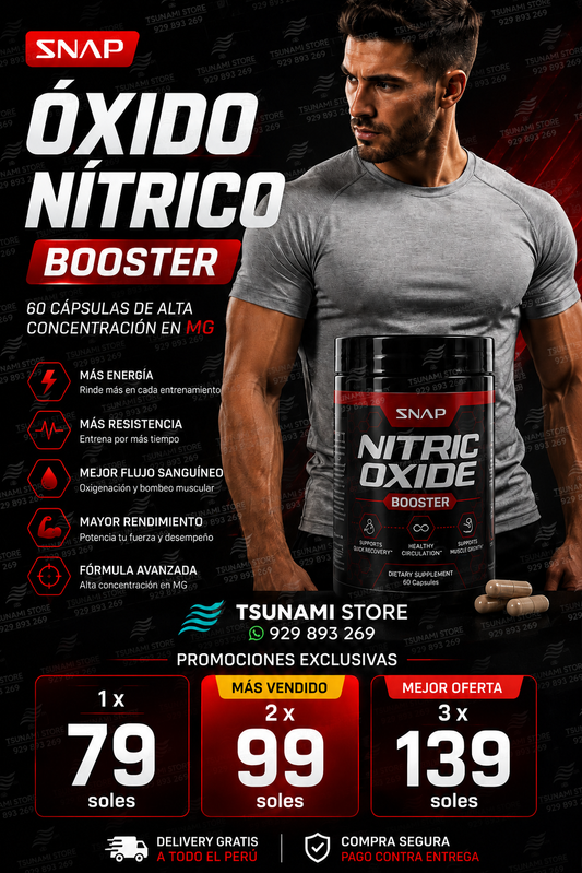 Óxido Nítrico Booster 1500 mg – 60 cápsulas de Alta Potencia | Rinde Más en Cada Entreno