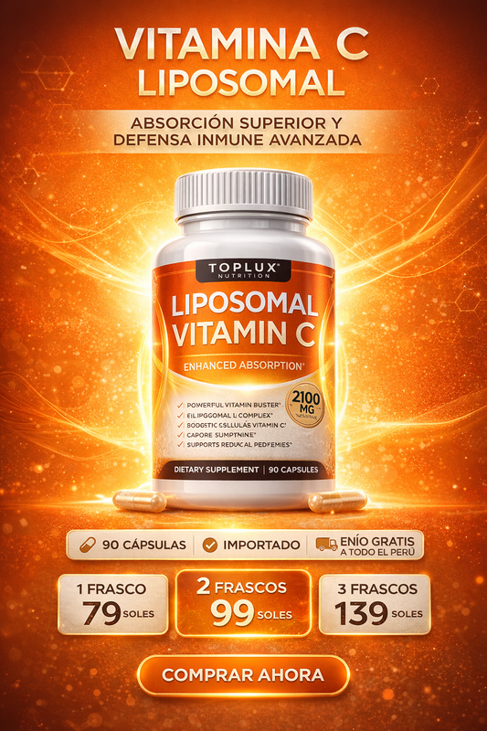 Vitamina C Liposomal TOPLUX Nutrition 2100 mg – 90 Cápsulas – Absorción Superior y Defensa Inmune