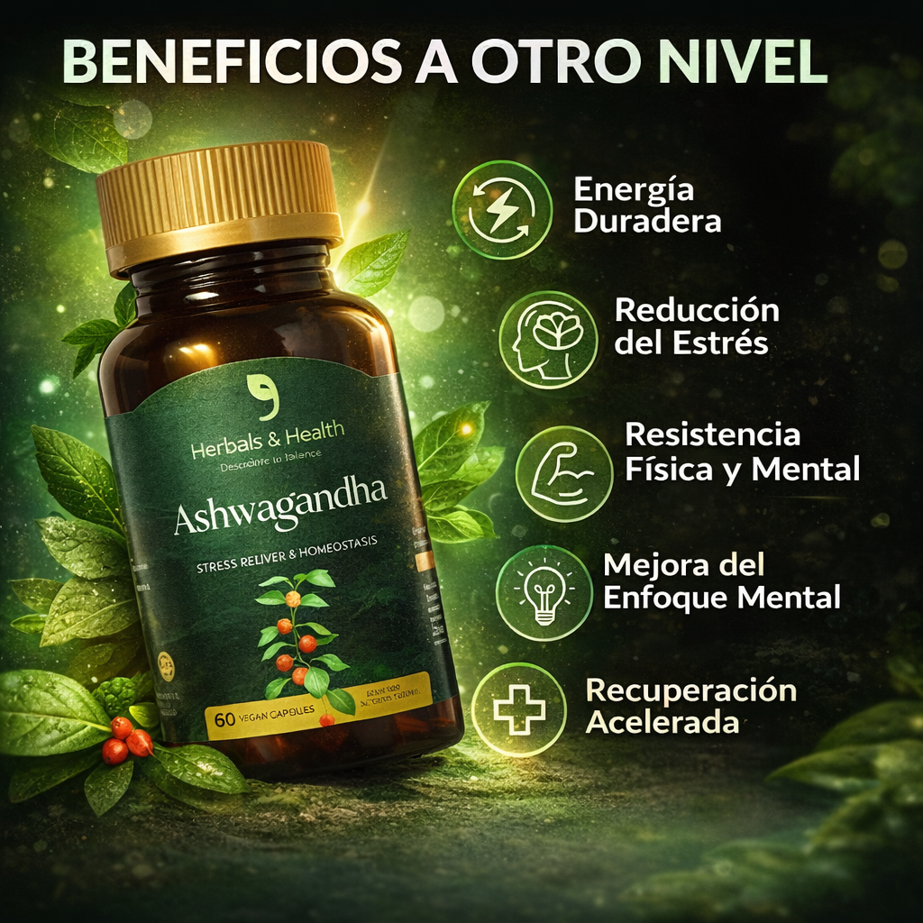 Ashwagandha 500 mg 60 cápsulas – Suplemento natural para estrés, energía y enfoque