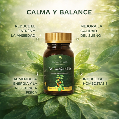 Ashwagandha 500 mg 60 cápsulas – Suplemento natural para estrés, energía y enfoque