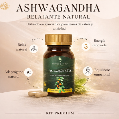Ashwagandha 500 mg 60 cápsulas – Suplemento natural para estrés, energía y enfoque