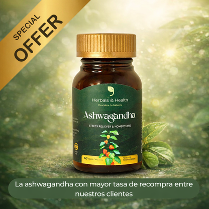 Ashwagandha 500 mg 60 cápsulas – Suplemento natural para estrés, energía y enfoque
