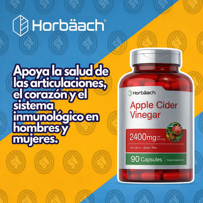 Vinagre de Sidra de Manzana 2400mg Horbaach 90 Cápsulas