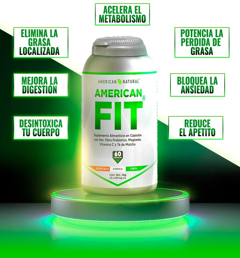 American FIT de American Natural 60 Cápsulas | Triple Acción Detox y Limpieza Digestiva