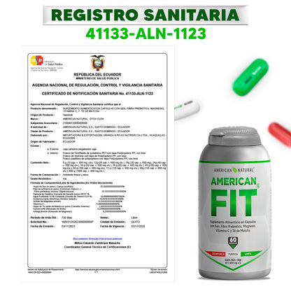 American FIT de American Natural 60 Cápsulas | Triple Acción Detox y Limpieza Digestiva